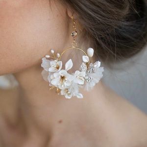 Twigs & Honey Flower Bridal Earrings